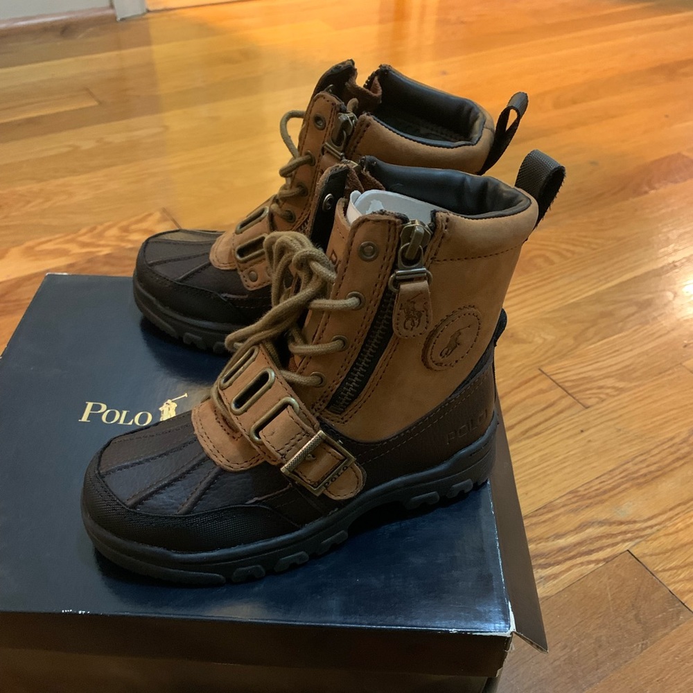 Ralph Lauren polo boots tan/chocolate